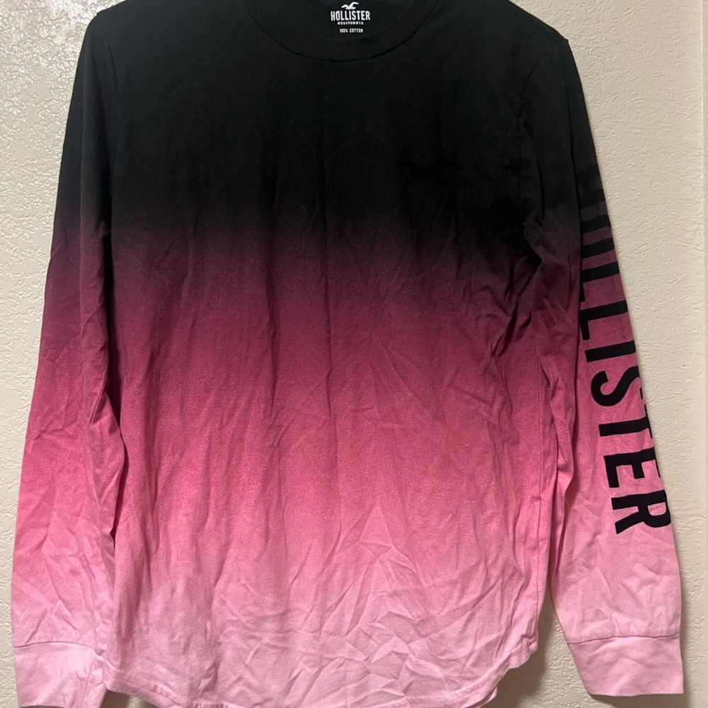 Hollister Black to Pink Ombre Long Sleeve Tee